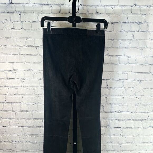 ✨ Alice + Olivia Black Lambskin Suede High-Rise Leggings Size 2 - Picture 9 of 9